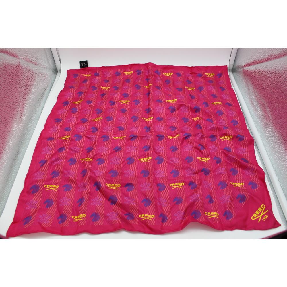 Creed Paris Carmina Pink Hand Rolled‎ 19" x 19" Square Silk Scarf Accessories